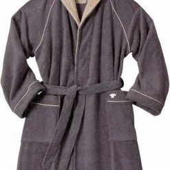 Beste Bewertungen von 😍 Unisex-Bademantel »Wellness«, TOM TAILOR, mit Paspel Anthrazit, Weiß 🛒