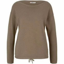 Billig 😀 TOM TAILOR Strickpullover »Strukturierter Pullover mit Tunnelzug« Faded denim blue, Dark sepia melange 🔔 -Tom Tailor Verkaufsgeschäft 246493d2 5a8a 5577 85a2 46446e0b0ddf