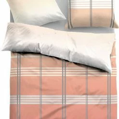 Brandneu 🥰 Wendebettwäsche »Carolina«, TOM TAILOR, mit trendigen Karos und unifarbiger Wendeseite Salmon, Classic blue 🥰