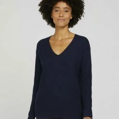 Brandneu 🌟 TOM TAILOR V-Ausschnitt-Pullover mit Bio-Baumwolle Sky Captain Blue, French clay beige melange, Cozy pink, Hellbeige 🥰 -Tom Tailor Verkaufsgeschäft 273f4a81 e274 5d8c 81f4 43ee9c69988b