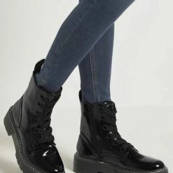 Angebote 😀 TOM TAILOR Schnürboots mit Textilstrap hinten Black, Curry 🤩 -Tom Tailor Verkaufsgeschäft 28092e32 ec04 5e48 9a43 c39f69ae88ee