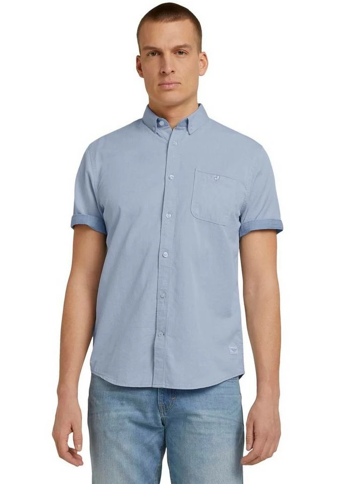 Bestes Angebot ⭐ TOM TAILOR Kurzarmhemd mit vorgesetzter Schulternaht Grün, Red white two face twill, Hellblau 🤩 1 Bestes Angebot ⭐ TOM TAILOR Kurzarmhemd mit vorgesetzter Schulternaht Grün, Red white two face twill, Hellblau 🤩