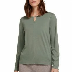 Besorgen ⭐ TOM TAILOR Langarmshirt mit Knotendetail am Ausschnitt Graugrün, Schwarz 🥰 -Tom Tailor Verkaufsgeschäft 288daead 6c9d 5321 a268 d2377f0c562b