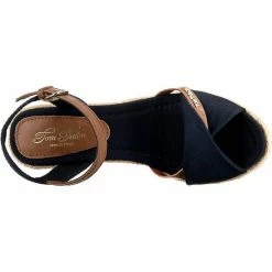 Brandneu 🧨 TOM TAILOR »Keilsandaletten« Keilsandalette Beige, Dunkelblau ⌛ -Tom Tailor Verkaufsgeschäft 28cb5595 8825 5c0a 8a4c 420cff7c8399