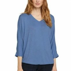 Budget ❤️ TOM TAILOR 3/4-Arm-Shirt in Melange-Optik 26203, Sea blue melange, Hellgrau-meliert, Cozy pink melange ⌛