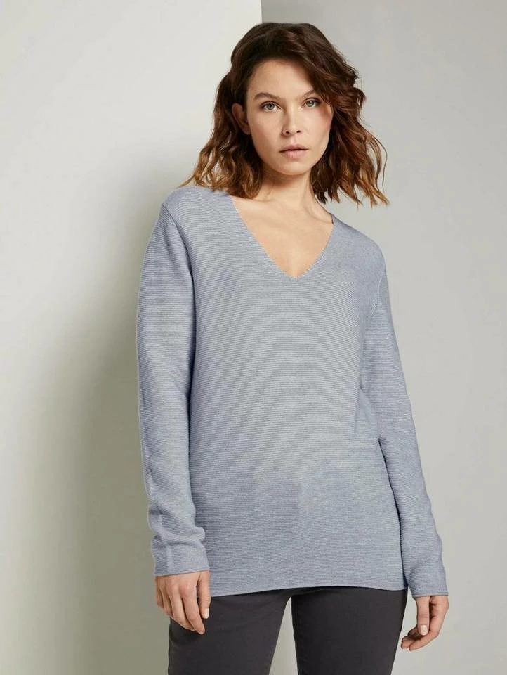 Neu 🥰 TOM TAILOR Strickpullover »Strukturierter Pullover mit Bio-Baumwolle« Clear Light Blue, Silver Grey Melange, Strong peach tone, Soft leaf green 🥰 32 Neu 🥰 TOM TAILOR Strickpullover »Strukturierter Pullover mit Bio-Baumwolle« Clear Light Blue, Silver Grey Melange, Strong peach tone, Soft leaf green 🥰 - Image 32