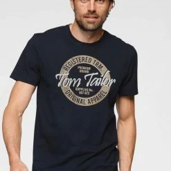 Angebote 🎁 TOM TAILOR T-Shirt Mit Logofrontprint Molten Lava Red, Smokey aqua, Sky Captain Blue 🥰