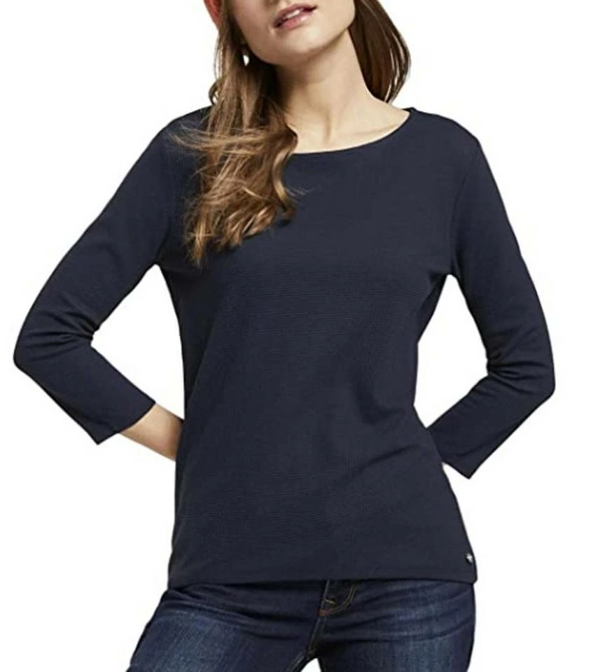 Schlussverkauf 🎁 TOM TAILOR T-Shirt »TOM TAILOR Denim Langarm-Shirt schickes Damen Freizeit-Shirt in Waffelpiqué-Optik Mode Blau« Real Navy Blue, Wild orchid pink, Golden ☀️ Summer Yellow, Off white 🌟 2 Schlussverkauf 🎁 TOM TAILOR T-Shirt »TOM TAILOR Denim Langarm-Shirt schickes Damen Freizeit-Shirt in Waffelpiqué-Optik Mode Blau« Real Navy Blue, Wild orchid pink, Golden ☀️ Summer Yellow, Off white 🌟 - Image 2