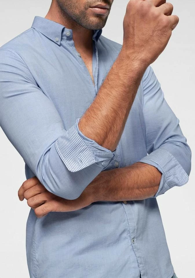 Rabatt 🤩 TOM TAILOR Langarmhemd mit Button-down-Kragen Light blue, Light blue oxford, White 😀 3 Rabatt 🤩 TOM TAILOR Langarmhemd mit Button-down-Kragen Light blue, Light blue oxford, White 😀 - Image 3