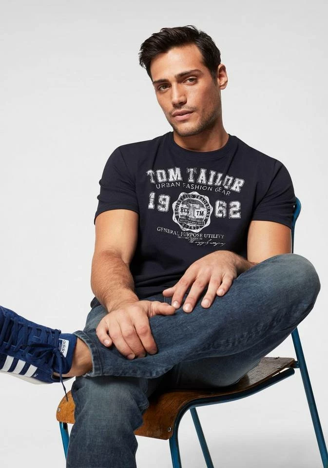 Top 10 ⌛ TOM TAILOR T-Shirt mit Logofrontprint Offwhite, Plain red, Sky captain blue white melange, Royalblau 🎁 10 Top 10 ⌛ TOM TAILOR T-Shirt mit Logofrontprint Offwhite, Plain red, Sky captain blue white melange, Royalblau 🎁 - Image 10