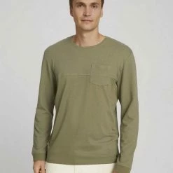 Neu 🧨 TOM TAILOR T-Shirt »strukturiertes Langarmshirt« Oak Leaf Green, Chili oil red 😀 -Tom Tailor Verkaufsgeschäft 313f6610 eb48 5e98 945a 2b33748a1a5f