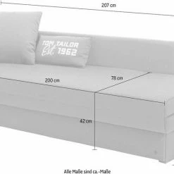 Bester Verkauf 😉 TOM TAILOR Schlafsofa »GUEST«, mit 2 Kissen, Lehne wahlweise links oder rechts Mint TBO 53, Moody grey TBO 29, Powder grey TBO 39, Mustard TBO 5 💯 -Tom Tailor Verkaufsgeschäft 31595124