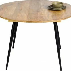 Am billigsten ✨ TOM TAILOR Esstisch »T-SOHO TABLE ROUND«, runder Esstisch, Platte aus Mangoholz, Beine aus Metall 🎁