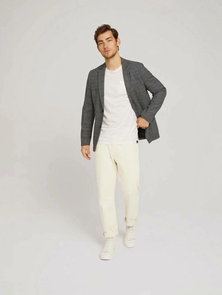 Neu 🎉 TOM TAILOR Sakko »Gemustertes Sakko in Wolloptik« Black twill structure, Grey modern woven check ✔️ 3 Neu 🎉 TOM TAILOR Sakko »Gemustertes Sakko in Wolloptik« Black twill structure, Grey modern woven check ✔️ - Image 3