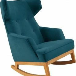 Angebote 🔔 TOM TAILOR Schaukelstuhl »COZY«, im Retrolook, mit Kedernaht und Knöpfung, Füße Eiche natur Saffron TSV 17, Dark grey TSV 39, Wine red TSV 7, Emerald TSV 3 😀