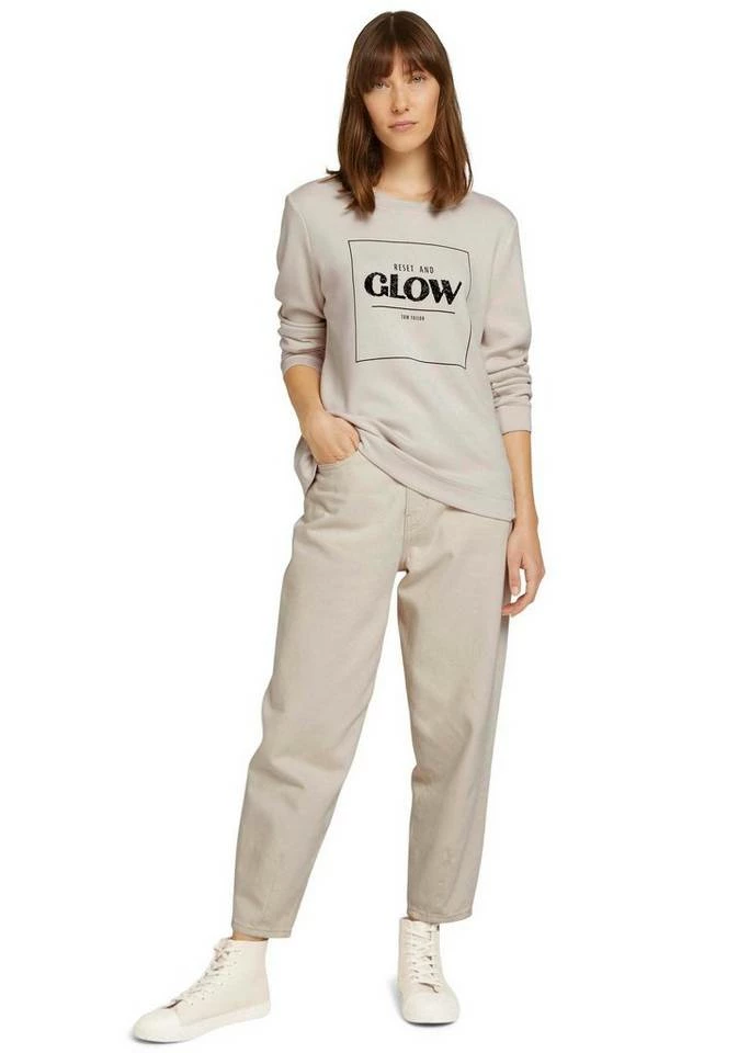 Bestes Angebot 😉 TOM TAILOR Sweatshirt mit Applikation aus schwarzen Glitzersteinchen Earth brown, Cold beige, Deep black ⌛ 4 Bestes Angebot 😉 TOM TAILOR Sweatshirt mit Applikation aus schwarzen Glitzersteinchen Earth brown, Cold beige, Deep black ⌛ - Image 4