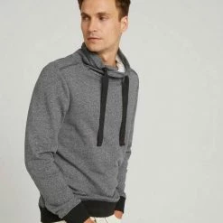 Aktion 🛒 TOM TAILOR Hoodie »Sweatshirt mit gefüttertem Stehkragen« Black bordeaux grindle, Offwhite black grindle 🥰 -Tom Tailor Verkaufsgeschäft 335187cb 0001 56e3 8525 2a4723415c88