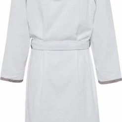 Budget ✔️ Unisex-Bademantel, TOM TAILOR, mit Satinbordüre Anthrazit, Weiß 😀 -Tom Tailor Verkaufsgeschäft 33770125