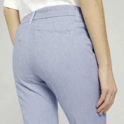 Am billigsten 🔥 TOM TAILOR Culotte »Tapered Relaxed Caprihose mit Knopfleiste« Prairie Grass Green, Sky Captain Blue, Blue stripe pants ❤️ -Tom Tailor Verkaufsgeschäft 34350287 946b 5648 bdb9 d1a0e5b895e8