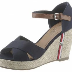 Bestes Angebot 😉 TOM TAILOR 🩴 Sandalette mit verstellbarer Schnalle Taupe, Rot, Nachtblau 🥰 -Tom Tailor Verkaufsgeschäft 35038427