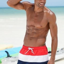 Angebote 🔥 TOM TAILOR Badeshorts, mit Blockstreifen Poppy red, Navy-rot-weiß, Navy-weiß-türkis, 👗 Dress blue 👏 -Tom Tailor Verkaufsgeschäft 35100959