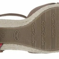 Bestes Angebot 😉 TOM TAILOR 🩴 Sandalette mit verstellbarer Schnalle Taupe, Rot, Nachtblau 🥰 -Tom Tailor Verkaufsgeschäft 35299353