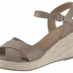 Billig 🎁 TOM TAILOR 🩴 Sandalette mit Jutebesatz an Absatz und Plateau 🎁 -Tom Tailor Verkaufsgeschäft 35299545