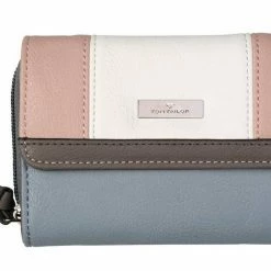 Neu 🥰 TOM TAILOR Geldbörse »Juna«, in sportlicher Farbkombi Rosé-weiß-grau, Mixed blue, Marine-weiß-rot 🥰