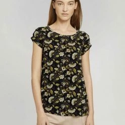 Top 10 ⌛ TOM TAILOR Langarmbluse »Gemusterte Kurzarmbluse mit LENZING(TM) ECOVERO(TM)« White flower paisley design, Navy flower paisley design, Black flower paisley design, Celery flower paisley design 🤩 -Tom Tailor Verkaufsgeschäft 35d9464b ff83 5c2f 8926 89fc1d616b95