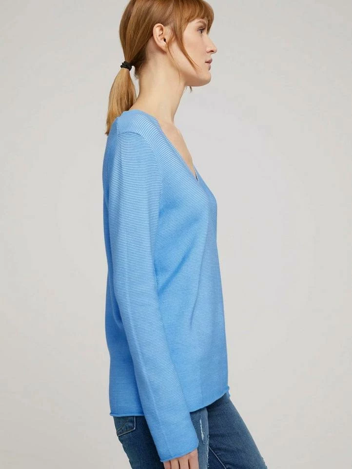 Neu 🥰 TOM TAILOR Strickpullover »Strukturierter Pullover mit Bio-Baumwolle« Clear Light Blue, Silver Grey Melange, Strong peach tone, Soft leaf green 🥰 5 Neu 🥰 TOM TAILOR Strickpullover »Strukturierter Pullover mit Bio-Baumwolle« Clear Light Blue, Silver Grey Melange, Strong peach tone, Soft leaf green 🥰 - Image 5