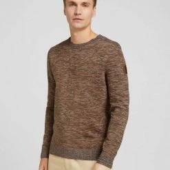 Angebote 🔔 TOM TAILOR Strickpullover »Pullover aus Bio-Baumwolle« Cognac blue offwhite structure, Navy base multicolor structure 🌟 -Tom Tailor Verkaufsgeschäft 3988e54f 2d53 5b1a b26b 92c3a8999051