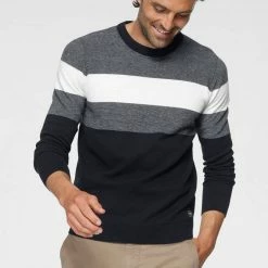 Brandneu 😀 TOM TAILOR Strickpullover »Strukturierter Pullover mit Bio-Baumwolle« Navy white structured stripe, Sky Captain Blue 🔔 -Tom Tailor Verkaufsgeschäft 39df30f3 a2ab 5152 bcad 25b5778618dd