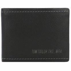 Brandneu 🎁 TOM TAILOR Geldbörse, Leder Black, Dark brown 👍