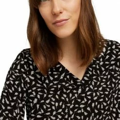 Budget 👍 TOM TAILOR 👕 Shirtbluse mit Gummizügen an den Ärmelabschlüssen Deep black, Black leaf design (schwarz), Beige brown check (braun), Brown leaf design 🛒 -Tom Tailor Verkaufsgeschäft 3ac5e515 989c 544a 8bcb 043a517a6b84