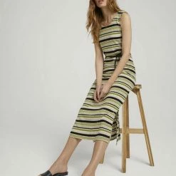 Bestpreis ✨ TOM TAILOR Jerseykleid »Ärmelloses Maxikleid mit Strukturstreifen« 🔥 -Tom Tailor Verkaufsgeschäft 3adbed52 2a1e 50bd 999e 0a3dcbc7eae7