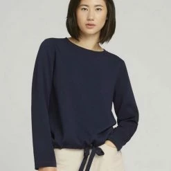 Budget 😍 TOM TAILOR Sweatshirt »Sweatshirt mit Tunnelzug« Cozy pink, Dark maroon red, Sky Captain Blue ✨