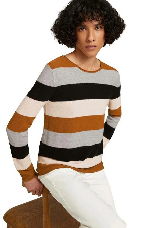 Angebote 🎉 TOM TAILOR Rundhalspullover in gestreifter Optik Brown colorblock stripe, Green colorblock stripe ❤️ 6 Angebote 🎉 TOM TAILOR Rundhalspullover in gestreifter Optik Brown colorblock stripe, Green colorblock stripe ❤️ - Image 6