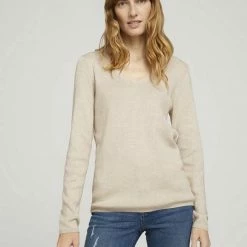 Besorgen 👍 TOM TAILOR V-Ausschnitt-Pullover Beige alfalfa melange, Sky Captain Blue 🎁 -Tom Tailor Verkaufsgeschäft 4088d0b4 7e66 587d ac71 84b8b28136c0