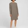 Bestes Angebot 🔥 TOM TAILOR Jerseykleid »Strickkleid mit Raglanärmeln « Oyster grey melange, Java dark brown ⌛