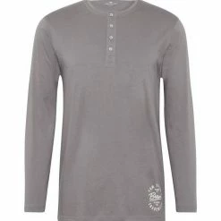 Angebote 🔥 TOM TAILOR Pyjamaoberteil »Langarm-Shirt mit Knopfleiste« (1-tlg) Grey-medium-solid, Blue-dark-solid ❤️ -Tom Tailor Verkaufsgeschäft 4279904e 6573 5d0e 8b65 28b95af5f052