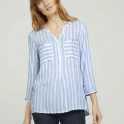 Besorgen 🛒 TOM TAILOR Schlupfbluse mit verdeckter Knopfleiste Peach offwhite vertical stripe, Vertical Mid Blue Stripe, Lilac white vertical stripe, Chambre white vertical stripe 🔥 -Tom Tailor Verkaufsgeschäft 430da877 aebd 5b7a 8f98 06e5132281bb