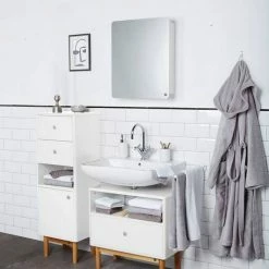 Schlussverkauf 🥰 TOM TAILOR Waschbeckenunterschrank »COLOR BATH« mit 1 Schublade, mit Push-to-Open, mit Füßen in Eiche geölt, Breite 65 cm Rose, Mustard, Petrol, Brilliant white 🧨