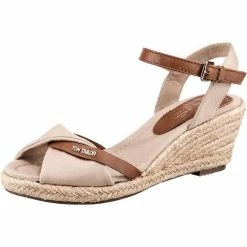 Brandneu 🧨 TOM TAILOR »Keilsandaletten« Keilsandalette Beige, Dunkelblau ⌛ -Tom Tailor Verkaufsgeschäft 449e3c10 51e0 5e9d 97b2 bbbb79eb18ad