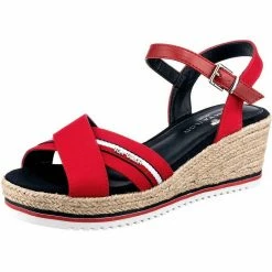 Angebote ⌛ TOM TAILOR »Sandaletten mit Keilabsatz« 🩴 Sandale (1-tlg) Red, Offwhite, Navy 🌟 -Tom Tailor Verkaufsgeschäft 45f472a9 ef5a 5b24 86f9 b8c62aece182