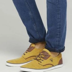 Brandneu 😍 TOM TAILOR »Strukturierte Schnürschuhe mit Lederdetails« 👟 Sneaker Navy, Agate stone blue, Yellow, Orange ⭐ -Tom Tailor Verkaufsgeschäft 473d3592 3227 556a 89f8 e8c058e70769