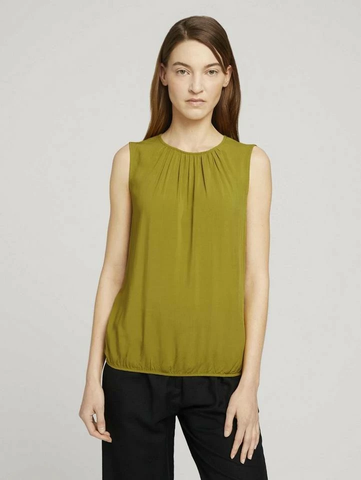 Rabatt 🎉 TOM TAILOR Langarmbluse »Ärmellose Bluse mit elastischem Bund« Deep black, Beige geometrical design, Khaki white outline leaves, Caramel Brown ❤️ 17 Rabatt 🎉 TOM TAILOR Langarmbluse »Ärmellose Bluse mit elastischem Bund« Deep black, Beige geometrical design, Khaki white outline leaves, Caramel Brown ❤️ - Image 17