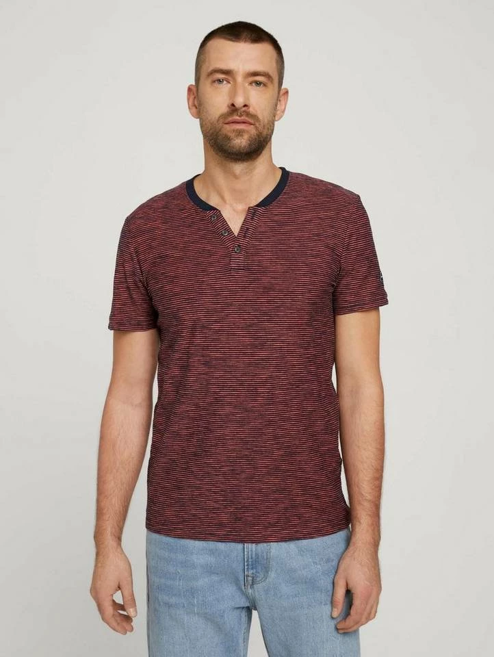 Brandneu ⭐ TOM TAILOR T-Shirt »T-Shirt mit Henley Ausschnitt« Smoke green cream fine stripe, Navy soft peach fine stripe, Stripe white 🧨 11 Brandneu ⭐ TOM TAILOR T-Shirt »T-Shirt mit Henley Ausschnitt« Smoke green cream fine stripe, Navy soft peach fine stripe, Stripe white 🧨 - Image 11