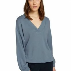 Am billigsten 😀 TOM TAILOR Sweater mit mit elastischem Bund am Saum und Ärmel Taupe, Flieder, Mittelblau 🔔 -Tom Tailor Verkaufsgeschäft 4addc618 4d5d 5190 90bf fa9948c8e932