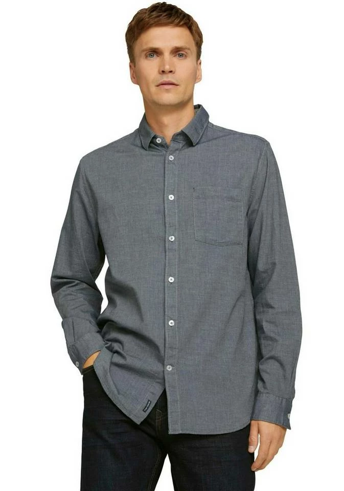 Rabatt 🥰 TOM TAILOR Langarmhemd Navy, Rot ⌛ 9 Rabatt 🥰 TOM TAILOR Langarmhemd Navy, Rot ⌛ - Image 9