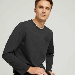 Budget ⭐ TOM TAILOR T-Shirt »Langarmshirt mit Brustprint« Sky Captain Blue, Anthracite Melange, Dark Gable Green, Decadent Bordeaux 🎁 -Tom Tailor Verkaufsgeschäft 4c3edd46 f667 5f11 816f aa59342ec165